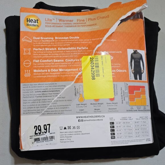 New/Damaged Box: Heat Holders Size Small Lite Fine Thermal Underwear Shirt Men - Picture 2 of 2
